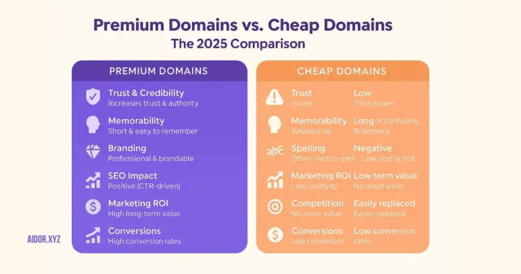 premium vs cheap domain differences